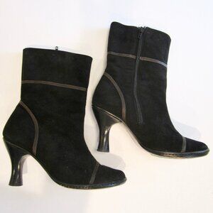 EU38.5 US7.5 M/W BOLO BORN CROWN super sexy BLACK suede HIGH HEEL ankle BOOTS